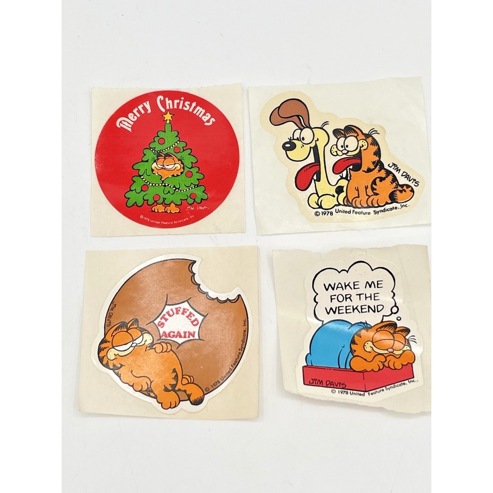 Vintage 1978 Garfield Stickers Jim Davis United Feature Syndicate Lot of 4
